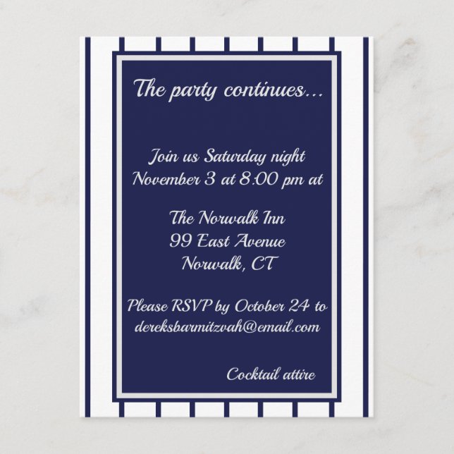 Baseball Pinstripes-Abschlusskarte Begleitkarte (Vorderseite)