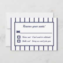 Baseball Pinstripes RSVP-Karte