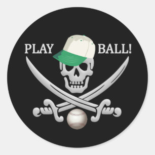 Baseball Pirate-Aufkleber Runder Aufkleber