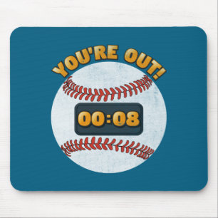 Baseball-Pitch-Uhr 15 Sekunden Illustration Mousepad