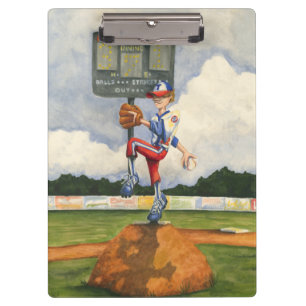 Baseball Pitcher auf dem Berg von Jay Throckmorton Klemmbrett