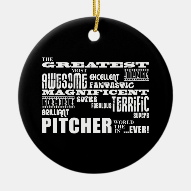 Baseball-Pitcher: Bester Pitcher Keramikornament (Vorne)
