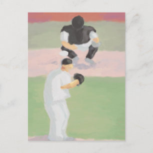 Baseball Pitcher & Catcher, Postkarte