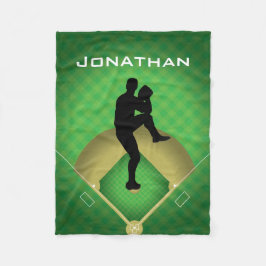 Baseball Pitcher Design Fleece Blanket