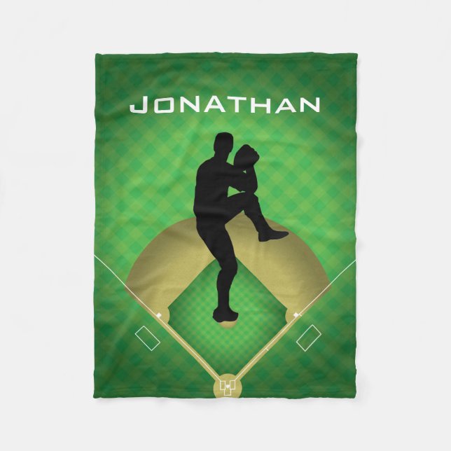 Baseball Pitcher Design Fleece Blanket (Vorderseite)