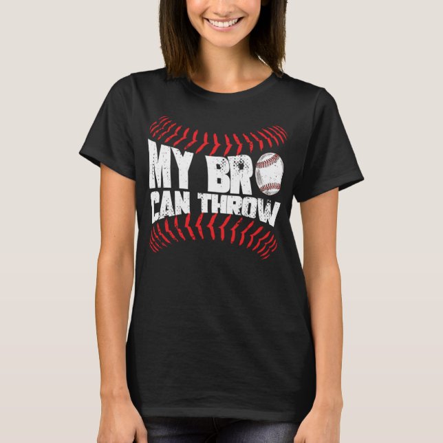 Baseball Pitcher Funny Brother Sister T-Shirt (Vorderseite)