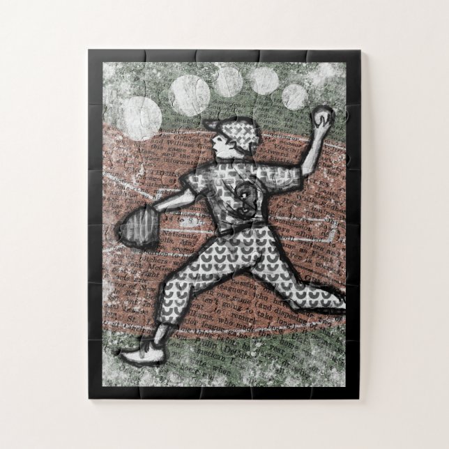 Baseball Pitcher Jigsaw Puzzle Little League Boy (Vertikal)