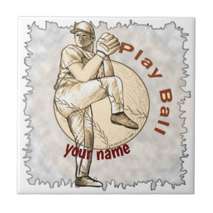 Baseball Pitcher spielen Fliese