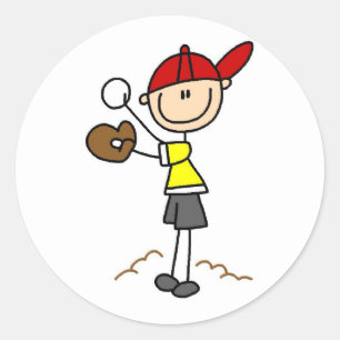 Baseball-Pitcher-Sticker Runder Aufkleber