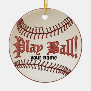Baseball Play Ball Keramik Ornament