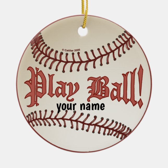 Baseball Play Ball Keramik Ornament (Vorne)