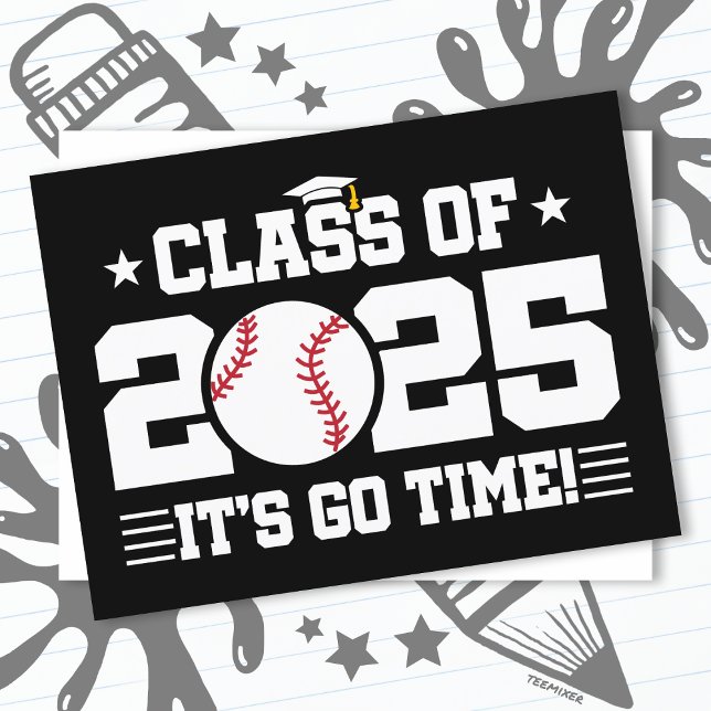 Baseball Player Abschluss Class of 2025 Senior Postkarte (Von Creator hochgeladen)