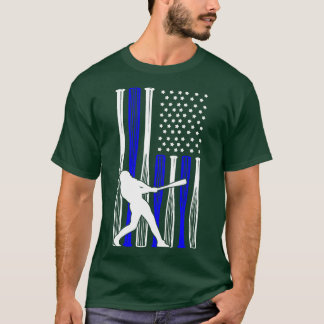 Baseball Player American Flag T-Shirt