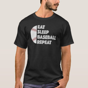 Baseball-Player aß Schlaf Baseball wiederholen Spa T-Shirt