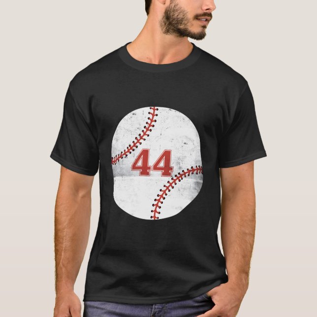 Baseball Player Baseball Fan Jersey Nummer 44 T-Shirt (Vorderseite)