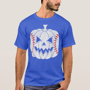 Baseball Player Beängstigend Pumpkin Vintage Kostü T-Shirt