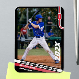 Baseball Player Benutzerdefiniert rot Magnet