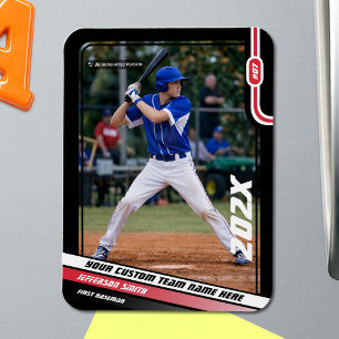 Baseball Player Benutzerdefiniert rot Magnet