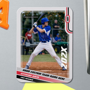 Baseball Player Benutzerdefiniert rot Magnet