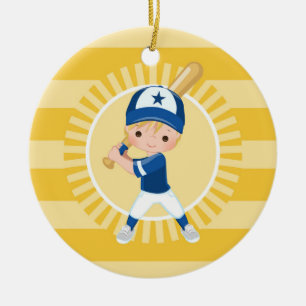 Baseball Player - Blonde Boy Keramik Ornament
