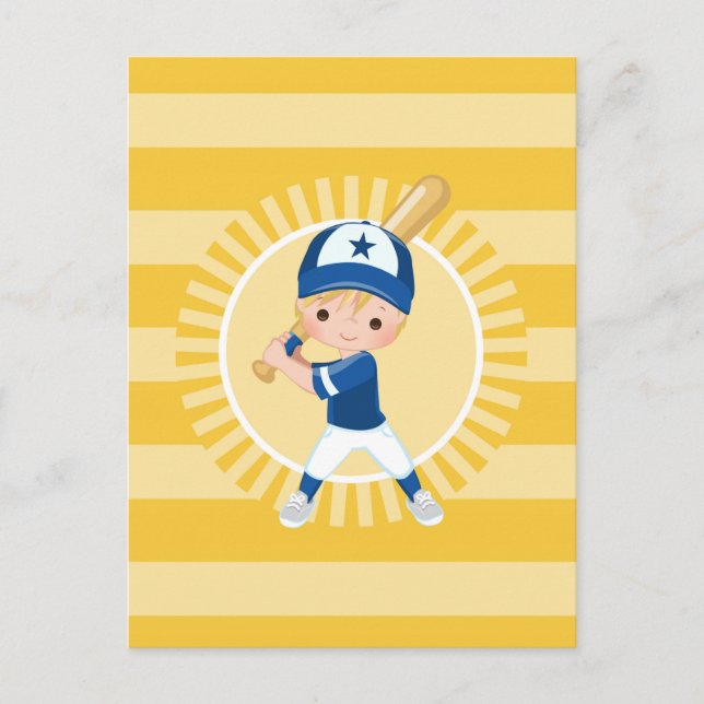 Baseball Player - Blonde Boy Postkarte (Vorderseite)
