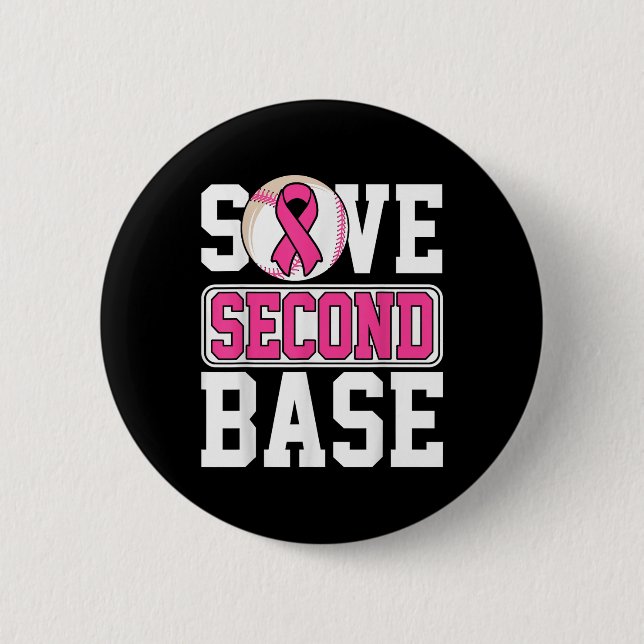 Baseball Player Breast Cancer Awaren der zweiten B Button (Vorderseite)