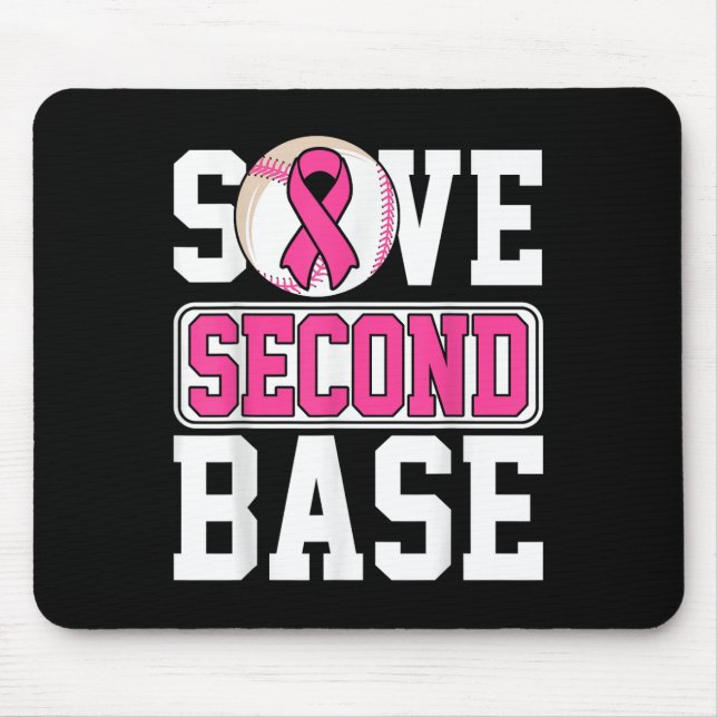 Baseball Player Breast Cancer Awaren der zweiten B Mousepad (Vorne)