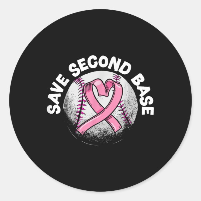 Baseball Player Breast Cancer Awaren der zweiten B Runder Aufkleber (Vorderseite)