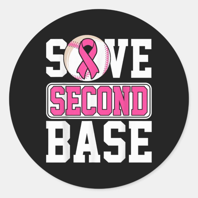 Baseball Player Breast Cancer Awaren der zweiten B Runder Aufkleber (Vorderseite)