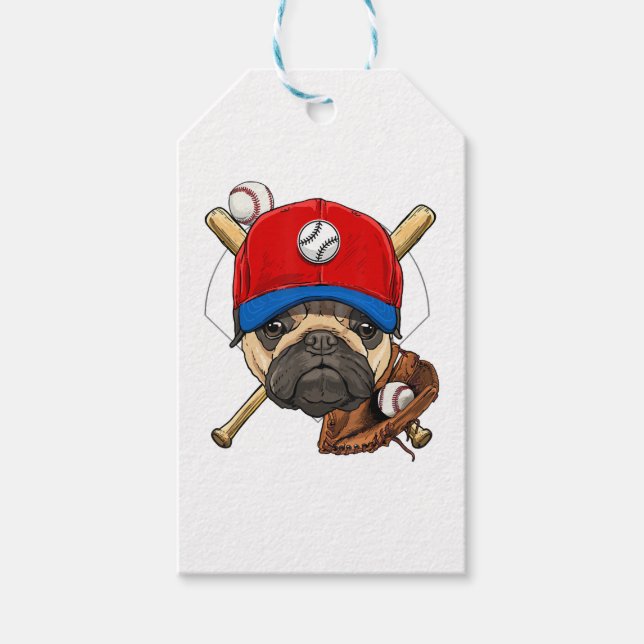 Baseball Player Coach Mops Dog Lover Mops Mama Geschenkanhänger (Vorderseite)