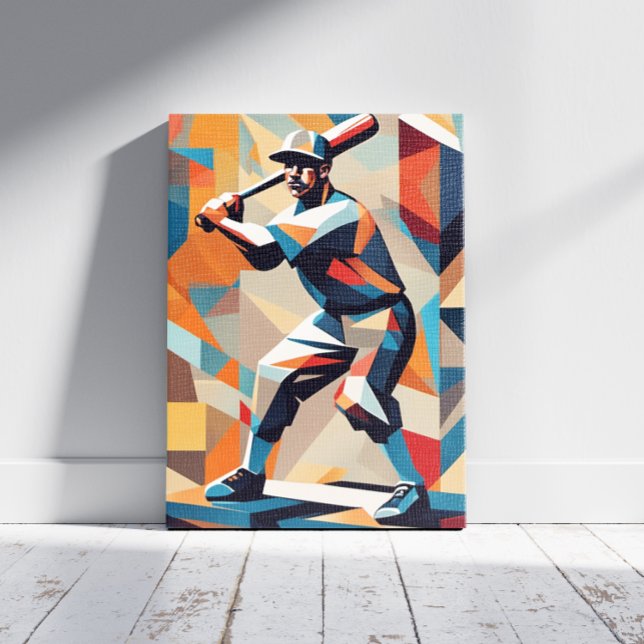 Baseball Player Cubism Canvas Print Leinwanddruck (Von Creator hochgeladen)