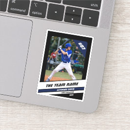 Baseball Player Custom Gift Schwarz-weiß Blue Aufkleber