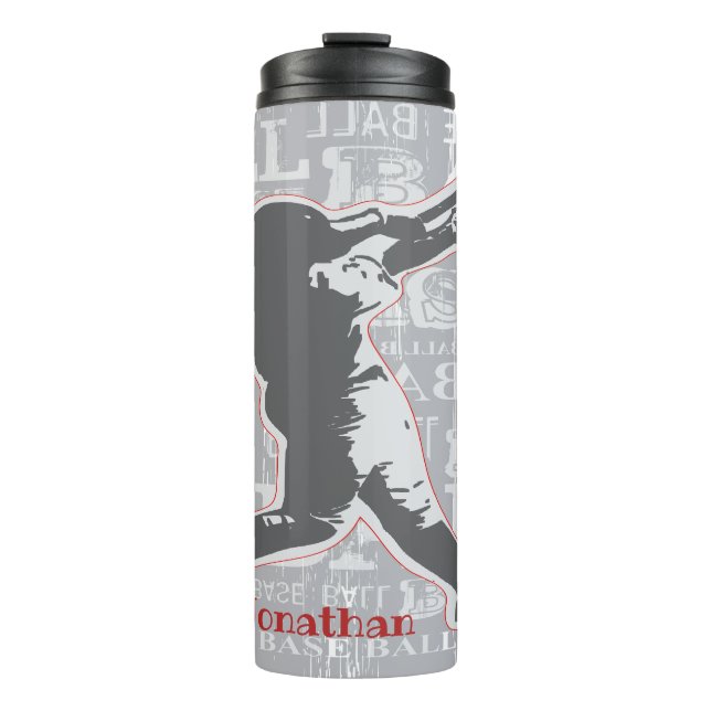 Baseball Player Design Thermal Tumbler Thermosbecher (Vorderseite)