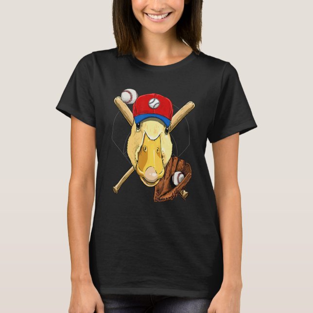 Baseball Player Duck Pitcher Catcher Baseball Coac T-Shirt (Vorderseite)