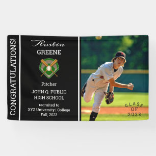 Baseball Player Foto Schwarzer Abschluss Banner