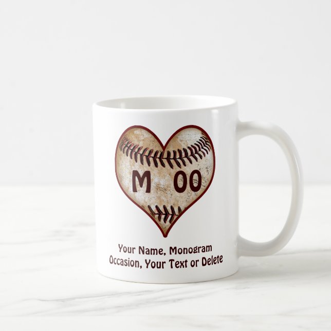 Baseball-Player für Personalisierten Valentinstag Kaffeetasse (Rechts)