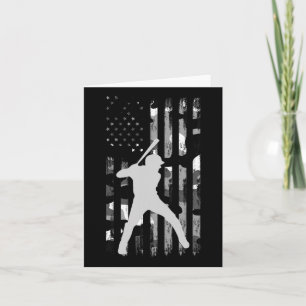 Baseball Player gibt Teens Boys Men American Flag Karte