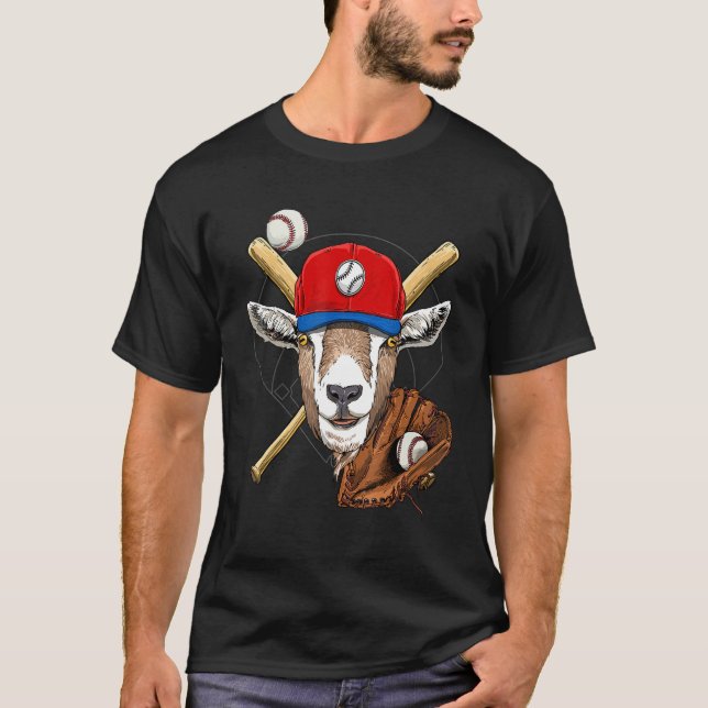 Baseball Player Goat  Pitcher Catcher Baseball Coa T-Shirt (Vorderseite)