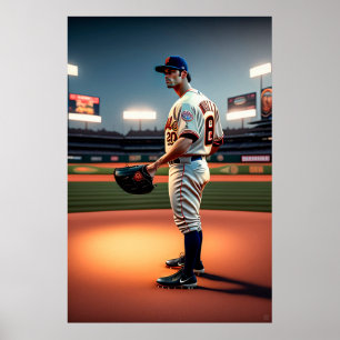 Baseball Player - Leinwand Art Print Poster