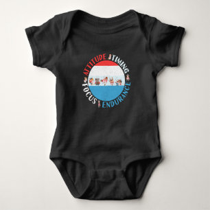 Baseball Player Mindset - Red White Blue Baby Strampler