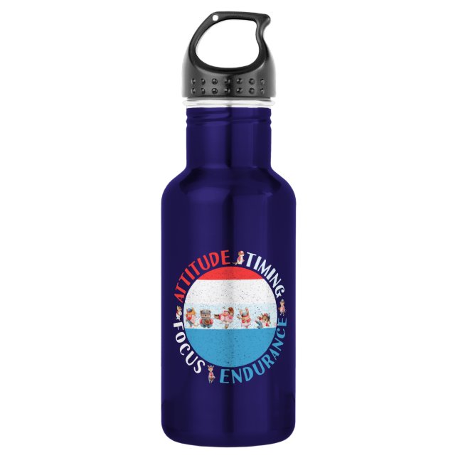Baseball Player Mindset - Red White Blue Edelstahlflasche (Vorderseite)