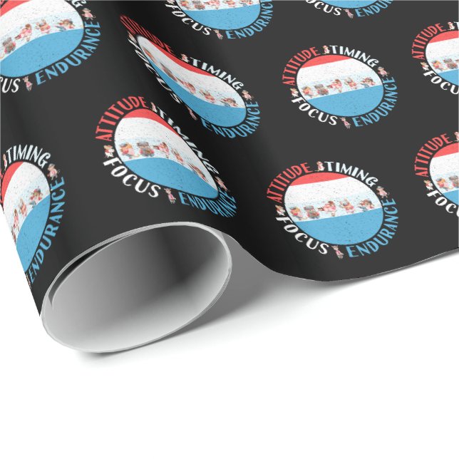 Baseball Player Mindset - Red White Blue Geschenkpapier (Rolleneckpunkt)