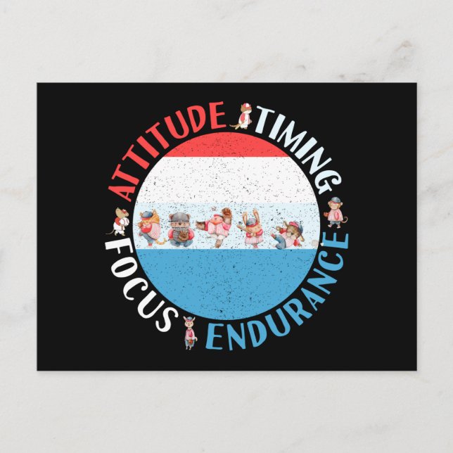 Baseball Player Mindset - Red White Blue Postkarte (Vorderseite)