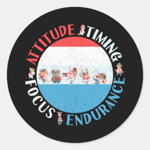 Baseball Player Mindset - Red White Blue Runder Aufkleber