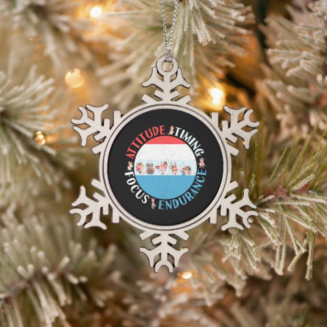 Baseball Player Mindset - Red White Blue Schneeflocken Zinn-Ornament (Baum)
