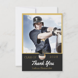 Baseball-Player Modernes Foto Abschluss Klasse Dankeskarte