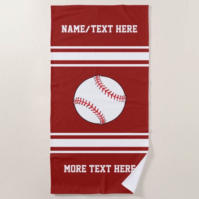 Baseball Player Name Team Club Name Custom Color Strandtuch (Vorderseite)