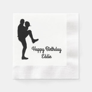 Baseball Player Personalisiert Geburtstag Serviette