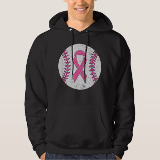 Baseball Player Pink Ribbon Brustkrebs Auswarenes Hoodie