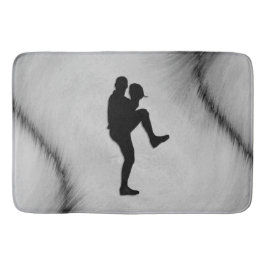 Baseball Player Pitcher Windup Badematte